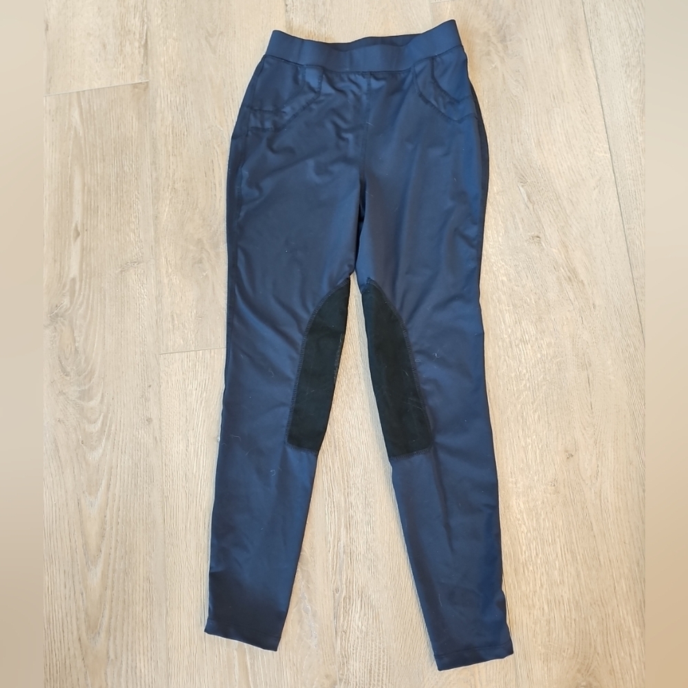 Fits T4 Sports Girls Large Horse Riding Pants Leggings, Black